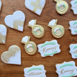 An assortment of The Mad Hatter's Engagement Short-dough Cookies.