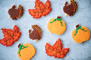 Thanksgiving themed short dough cookies