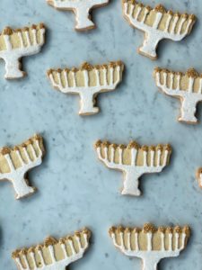 Menorah-shaped Hanukkah cookies