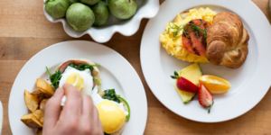 Brunch and breakfast dishes at Mad Hatter's Durham Café