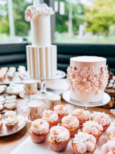 Timeless Elegance & Blushing Romance Wedding Cakes by Mad Hatter’s Café and Bakeshop